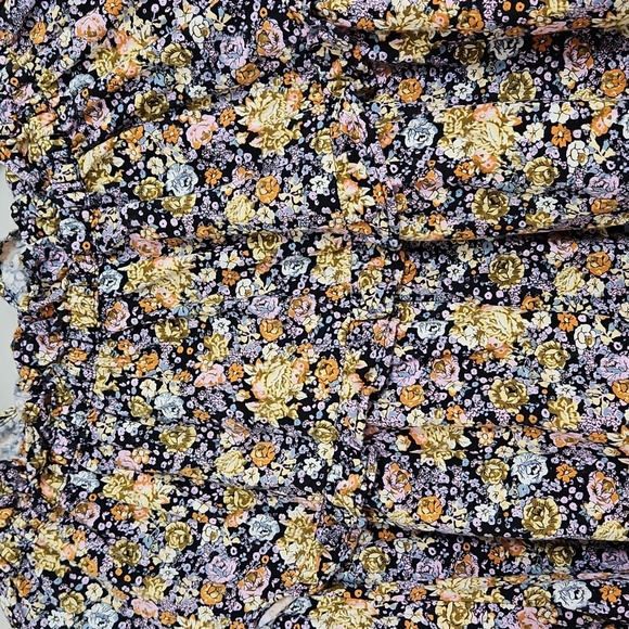 Universal Thread Women's Floral Balloon 3/4 Sleeve Yoke Peasant Top Size L - Picture 7 of 9